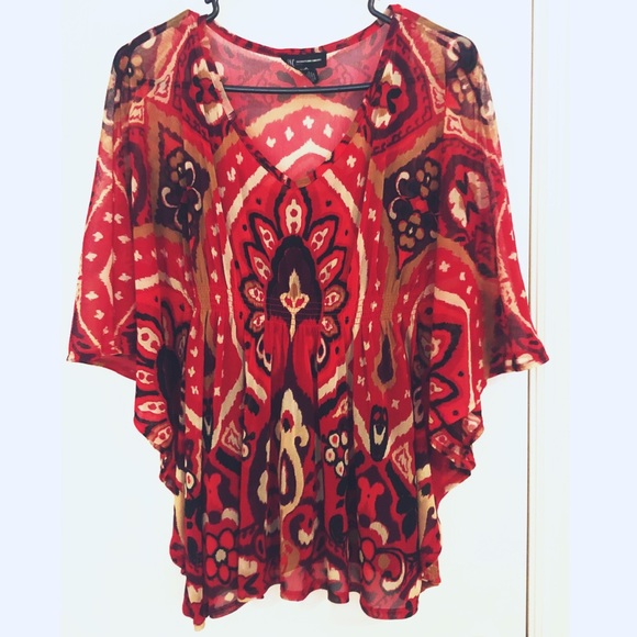 INC Petite S Overlay Blouse With Built In Tank Top - Picture 1 of 6